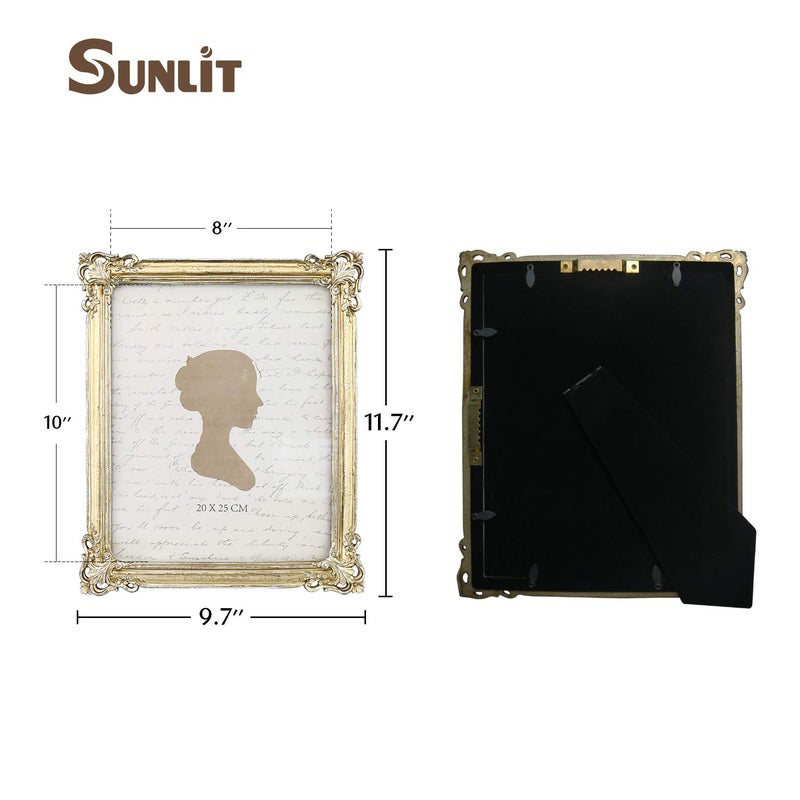 Sunlit Vintage Picture Frame 8x10 Inch, Luxury Antique Photo Frames with Glass Front, Photo Display, Tabletop Wall Hanging, Gift Ideas - Image 2